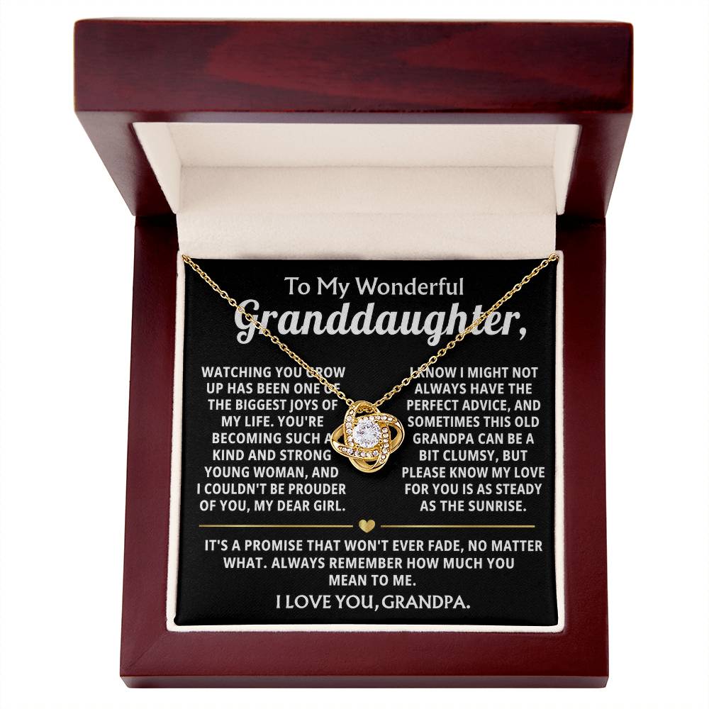 To My Wonderful Granddaughter, My love for you will never fade.