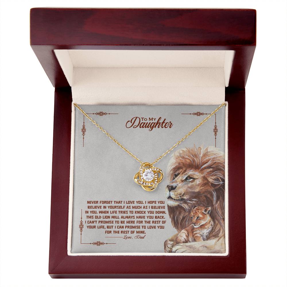 Daughter Always Have Your Back Love Knot Necklace-[Heartfelt Family Gift]