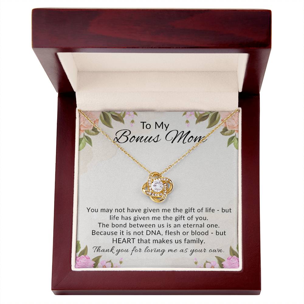 To My Bonus Mom Knot Necklace Gift from Stepdaughter