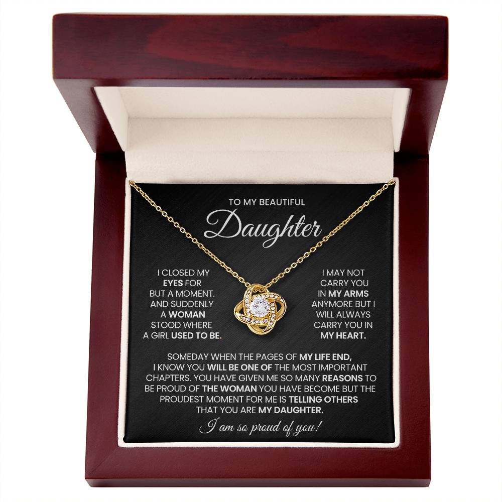 Daughter Love Knot Necklace Gift