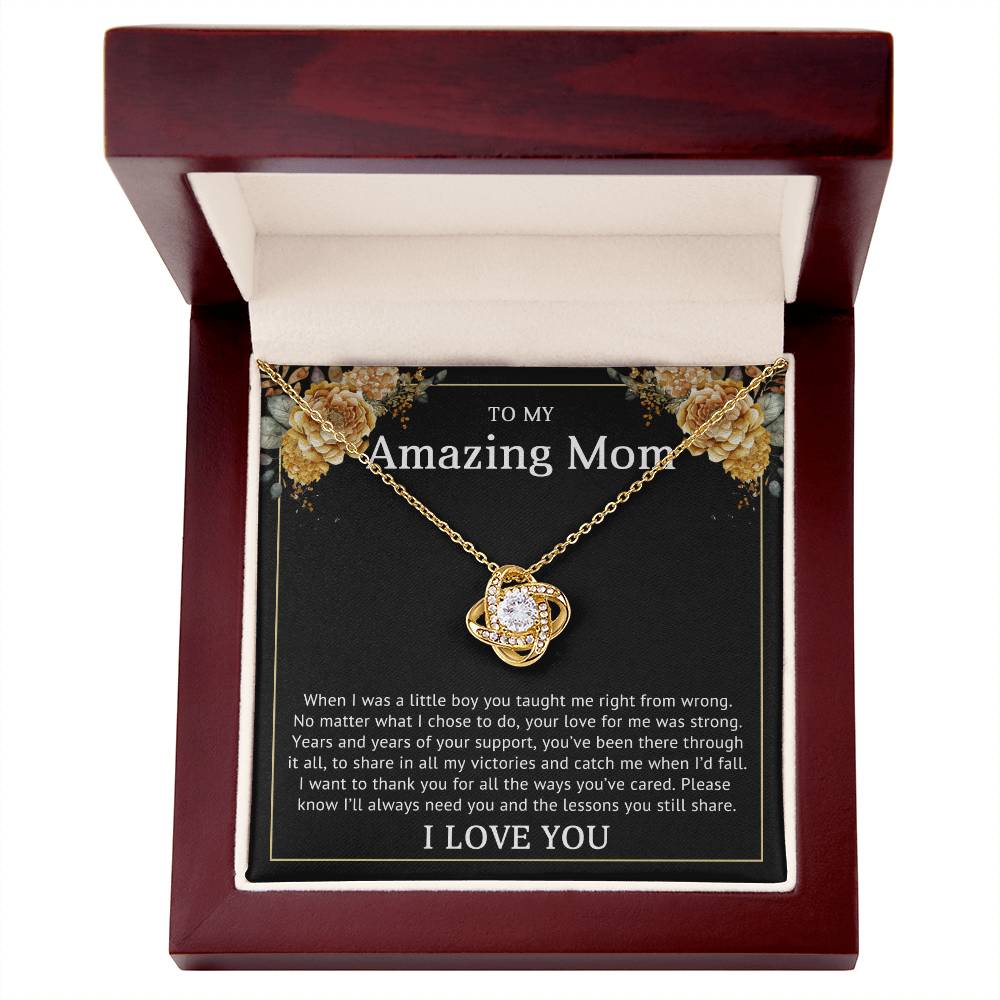 Mom from Daughter Love Knot Necklace Gift