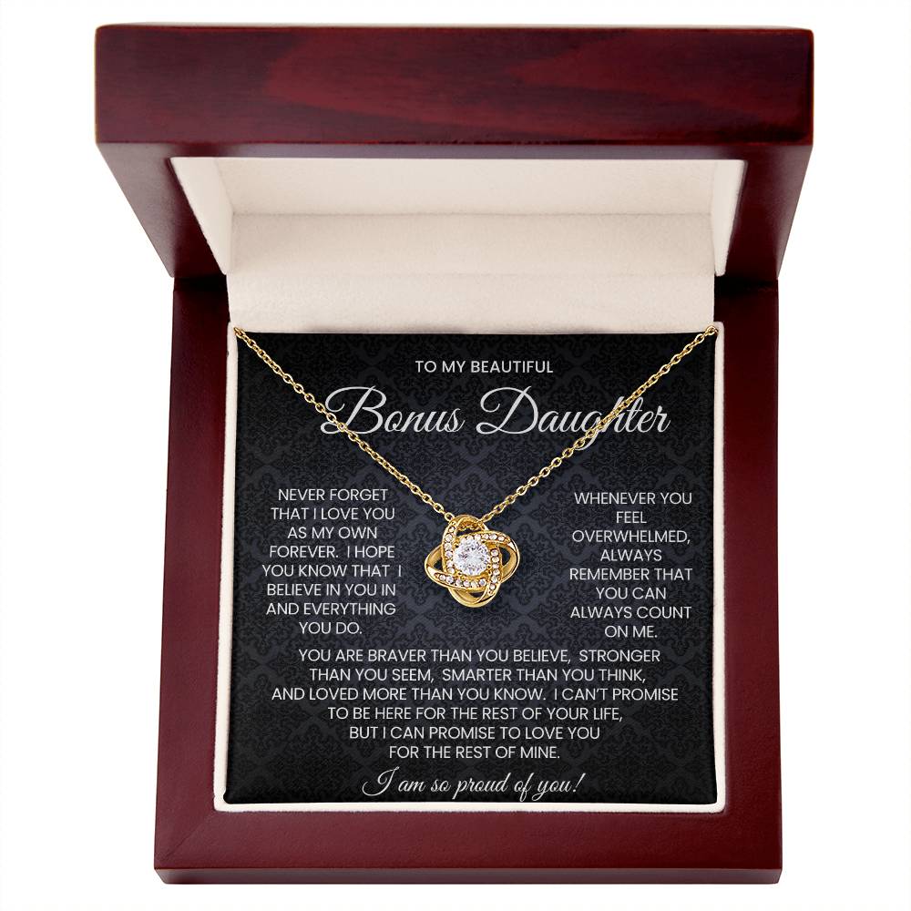 Bonus Daughter Love Knot Necklace Gift
