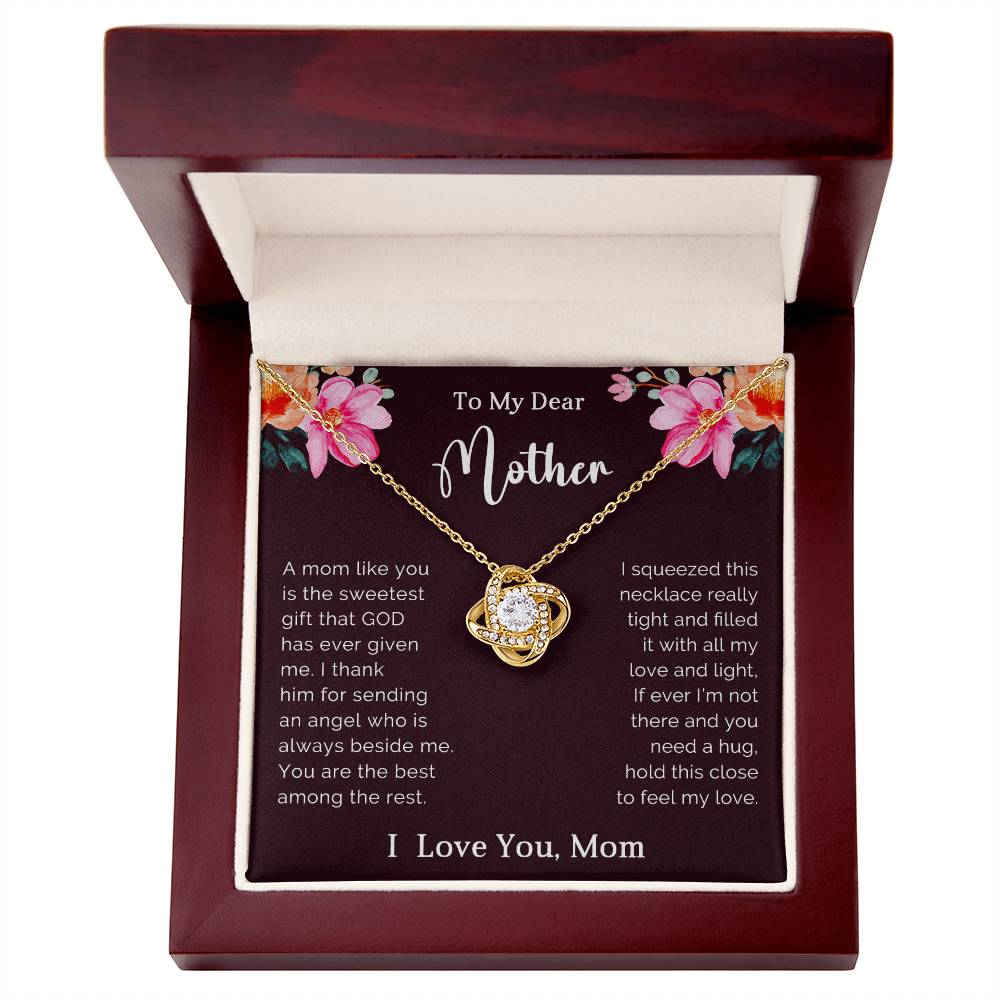 To My Mother Love Knot Necklace Gift
