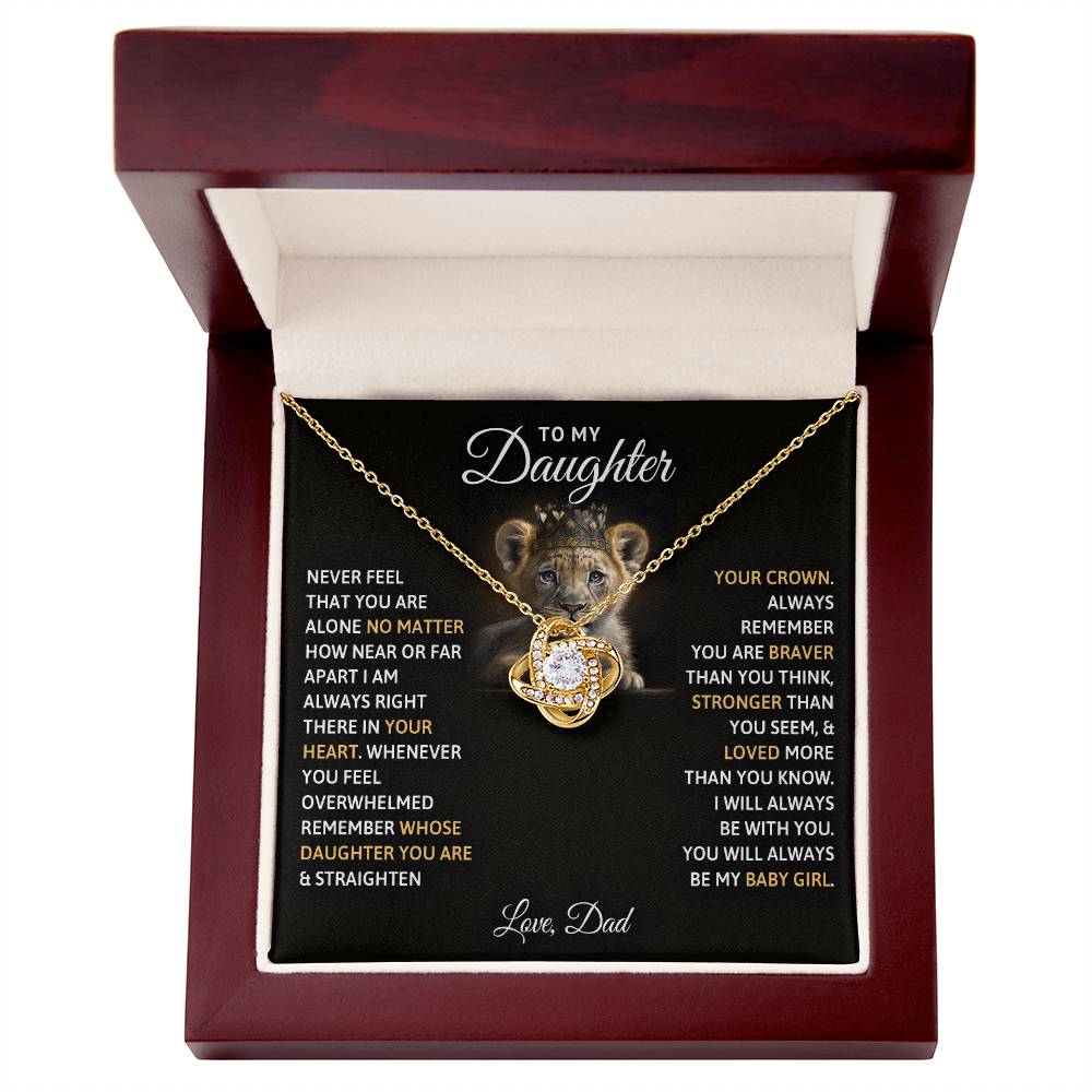 To My Daughter Baby Girl Love Knot Necklace-[Heartfelt Family Gift]