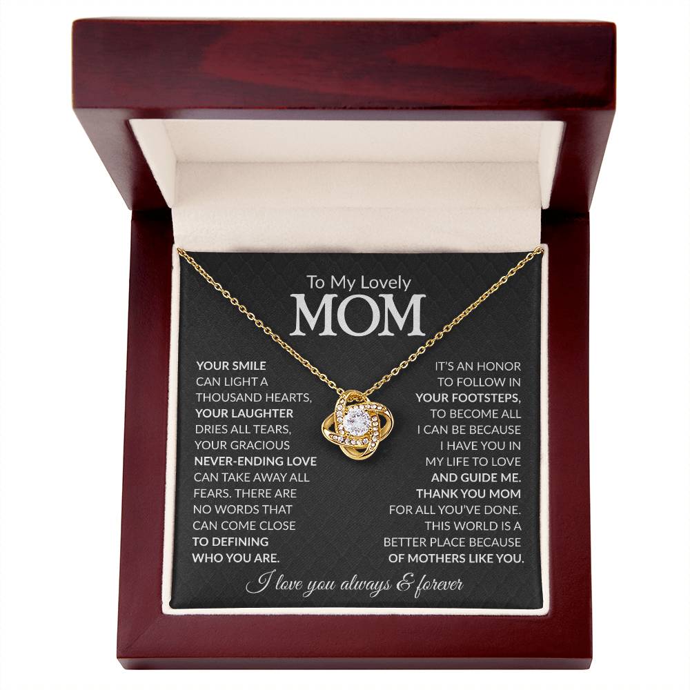 To My Loving Mom Knot Necklace