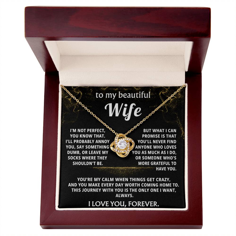 To My Wife Love Knot Necklace Gift