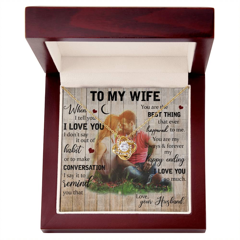 Best Wife Ever Knot Necklace - Thoughtful Gift for Spouse  Customizable Jewelry-[Heartfelt Family Gift]