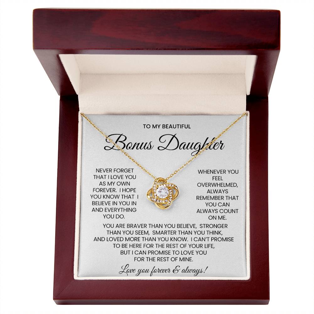 Bonus Daughter Love Knot Necklace Gift