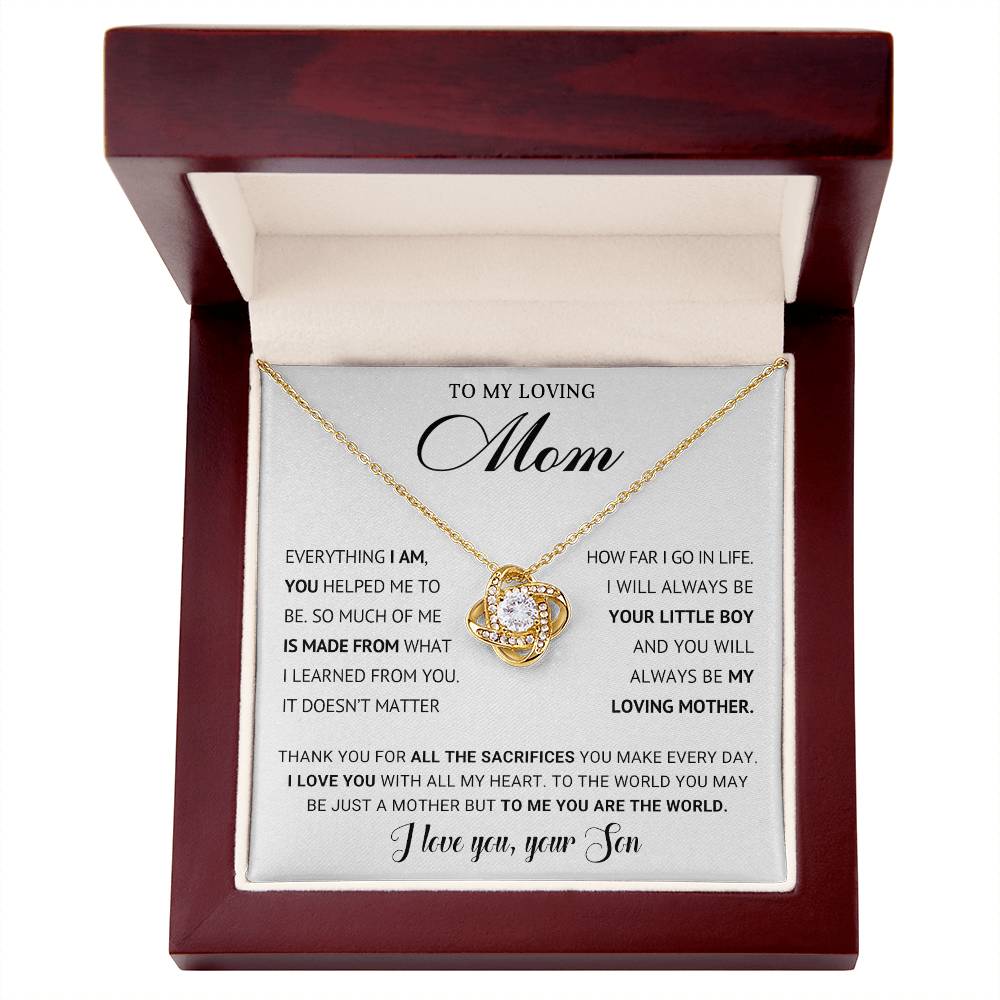 To My Loving Mom Knot Necklace Gift from Son
