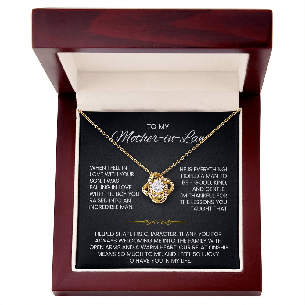 To My Mother in Law Love Knot Necklace