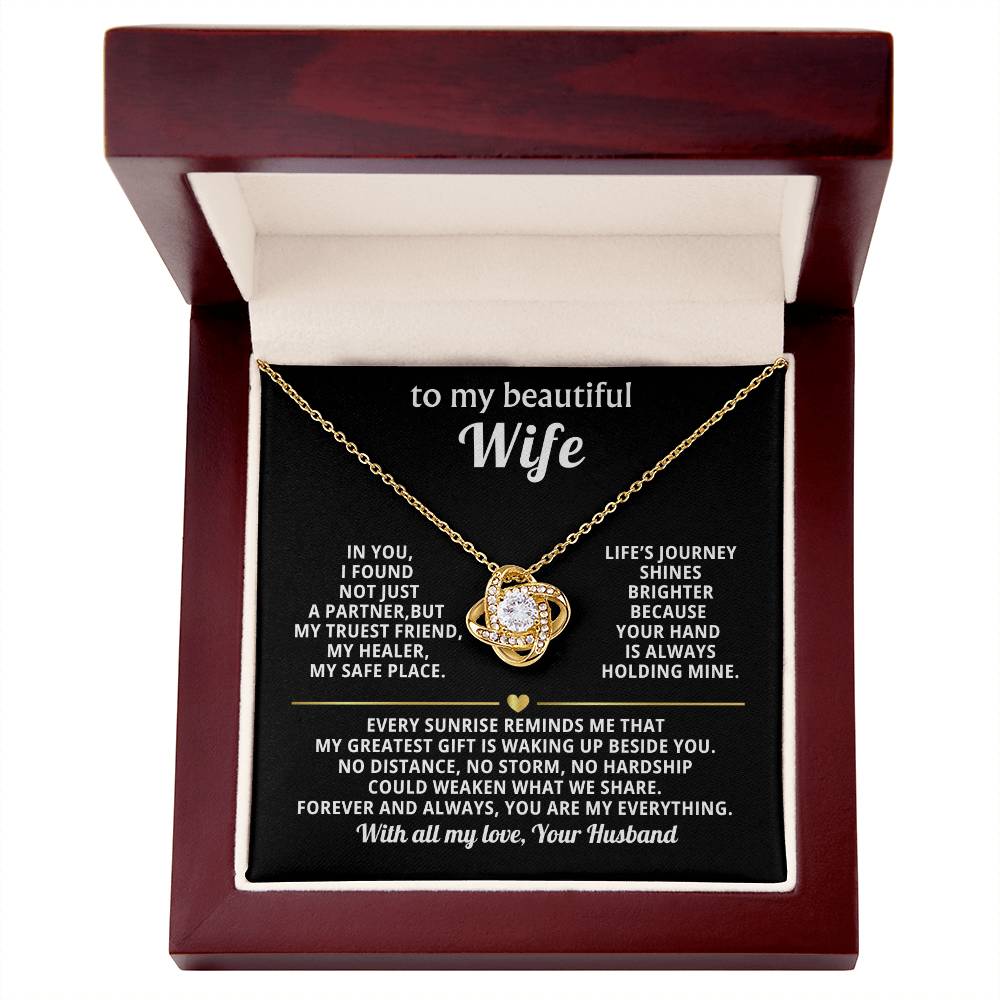 To My Beautiful Wife Love Knot Necklace