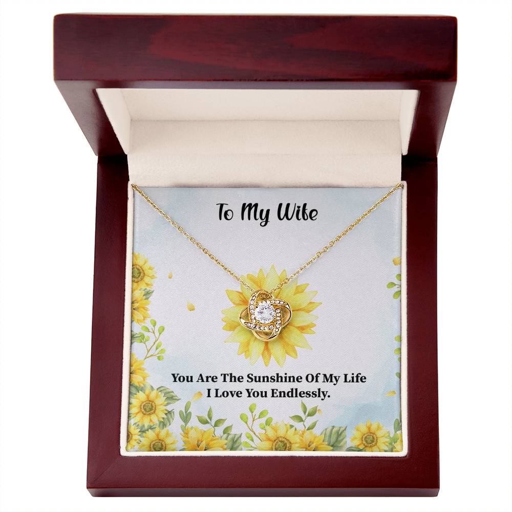 Wife Sunshine Knot Necklace - Elegant and Chic Jewelry for Your Loved One-[Heartfelt Family Gift]