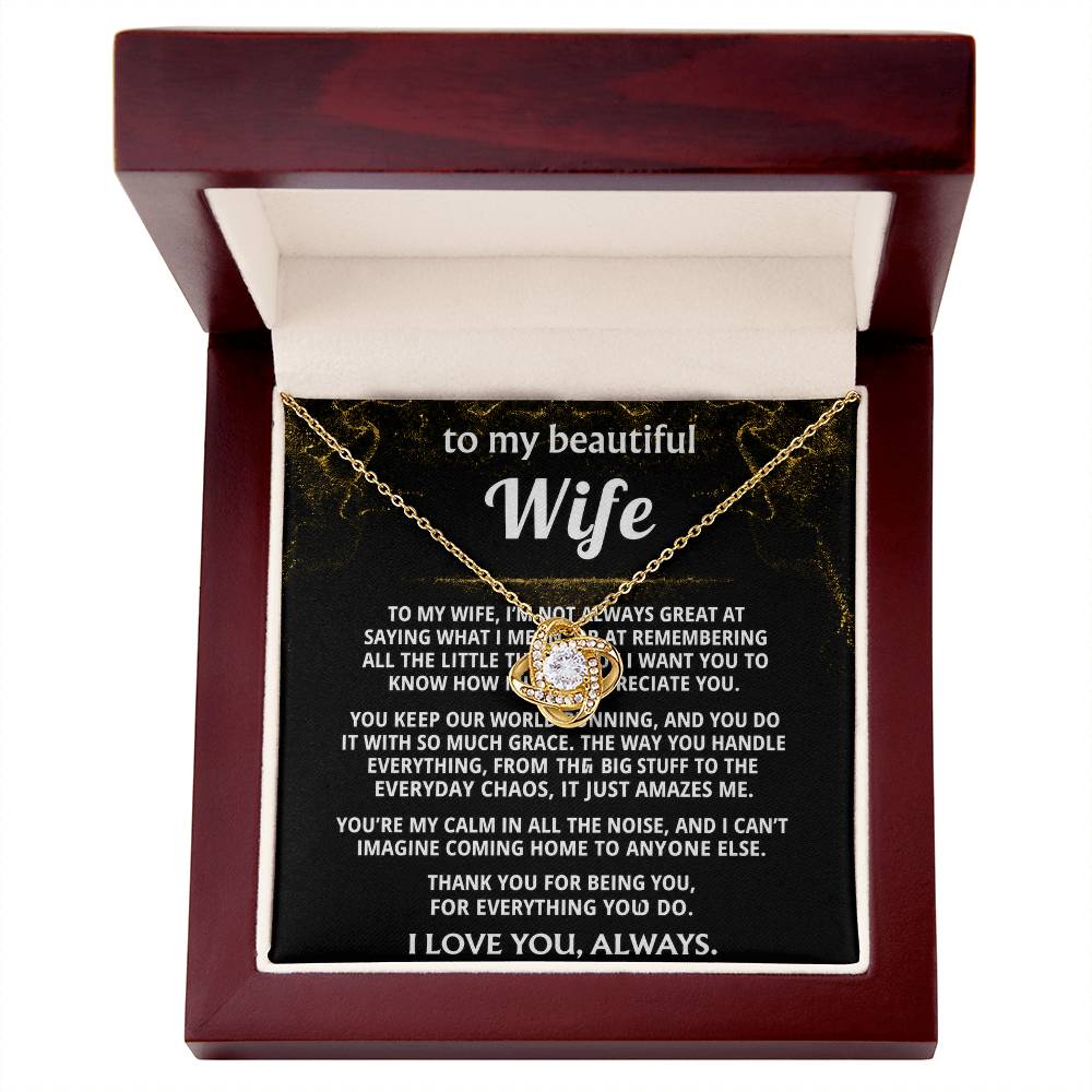 To My Wife, You're my calm in all the noise.