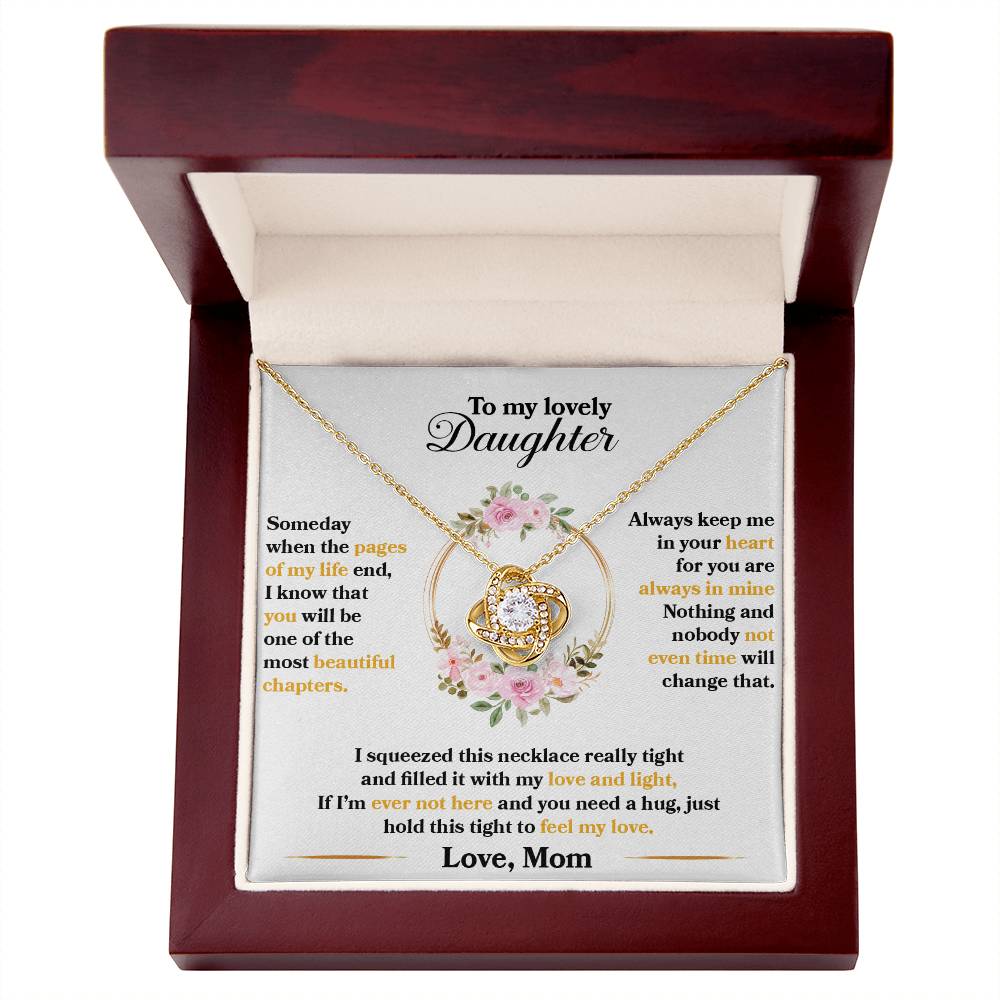 Daughter When The Pages of My Life End Love Knot Necklace-[Heartfelt Family Gift]