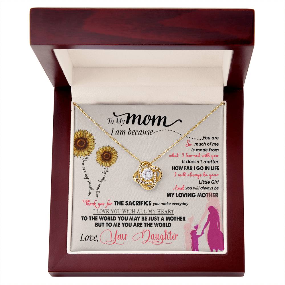 Mom You Are My Sunshine Love Knot Necklace-[Heartfelt Family Gift]