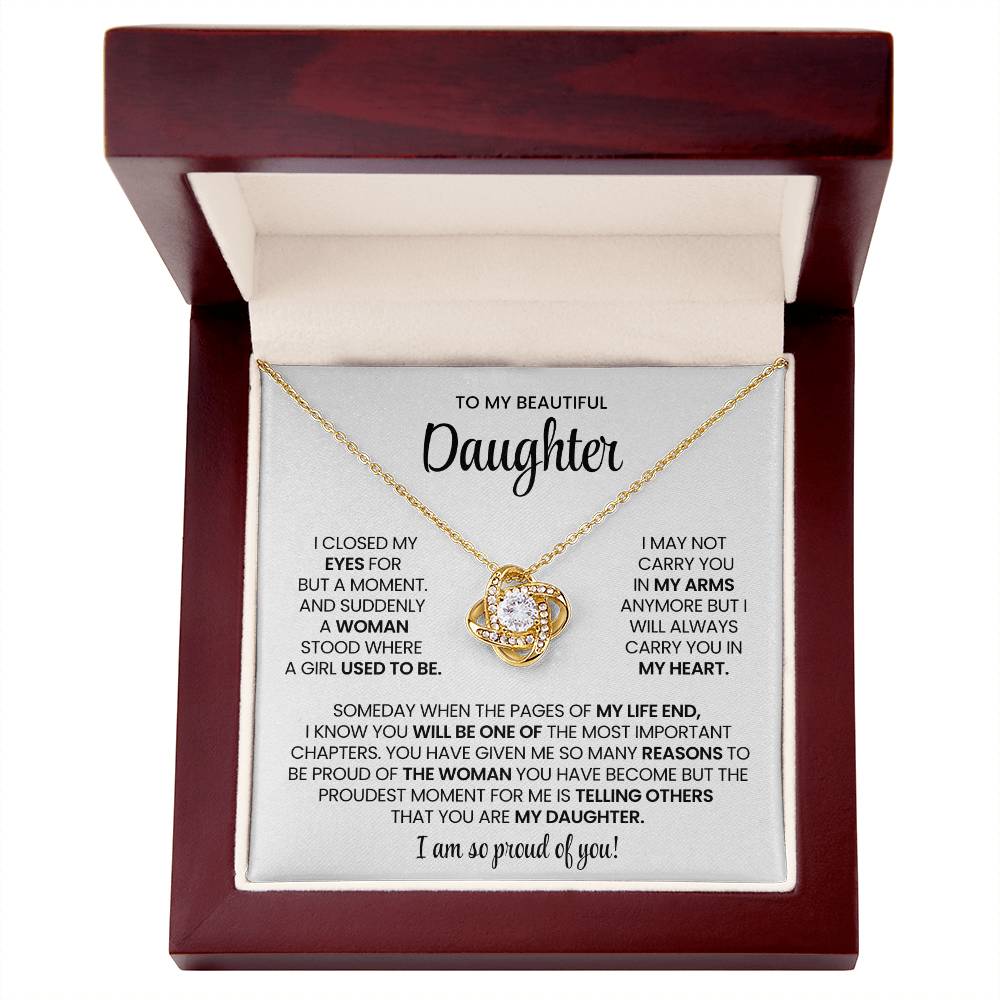 Daughter Love Knot Necklace Gift