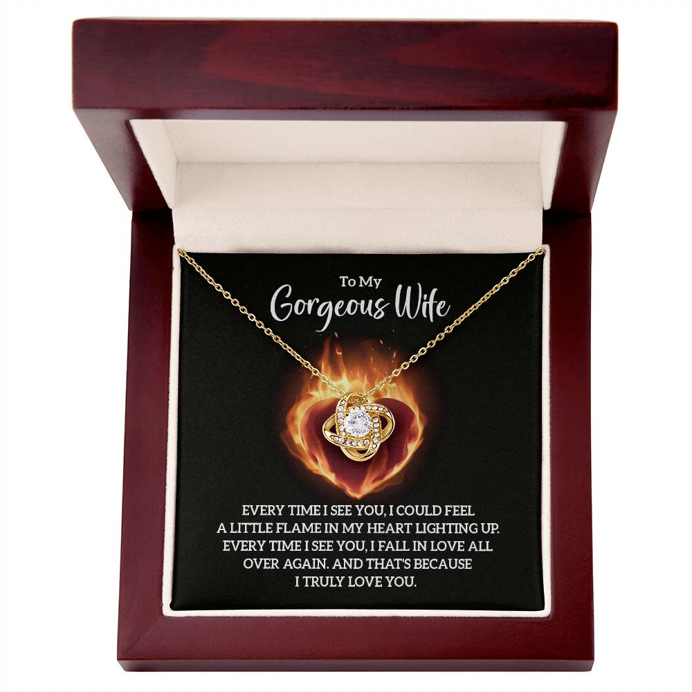 Flame Knot Necklace for Wives - Elegant and Personalized Monogrammed Gift-[Heartfelt Family Gift]