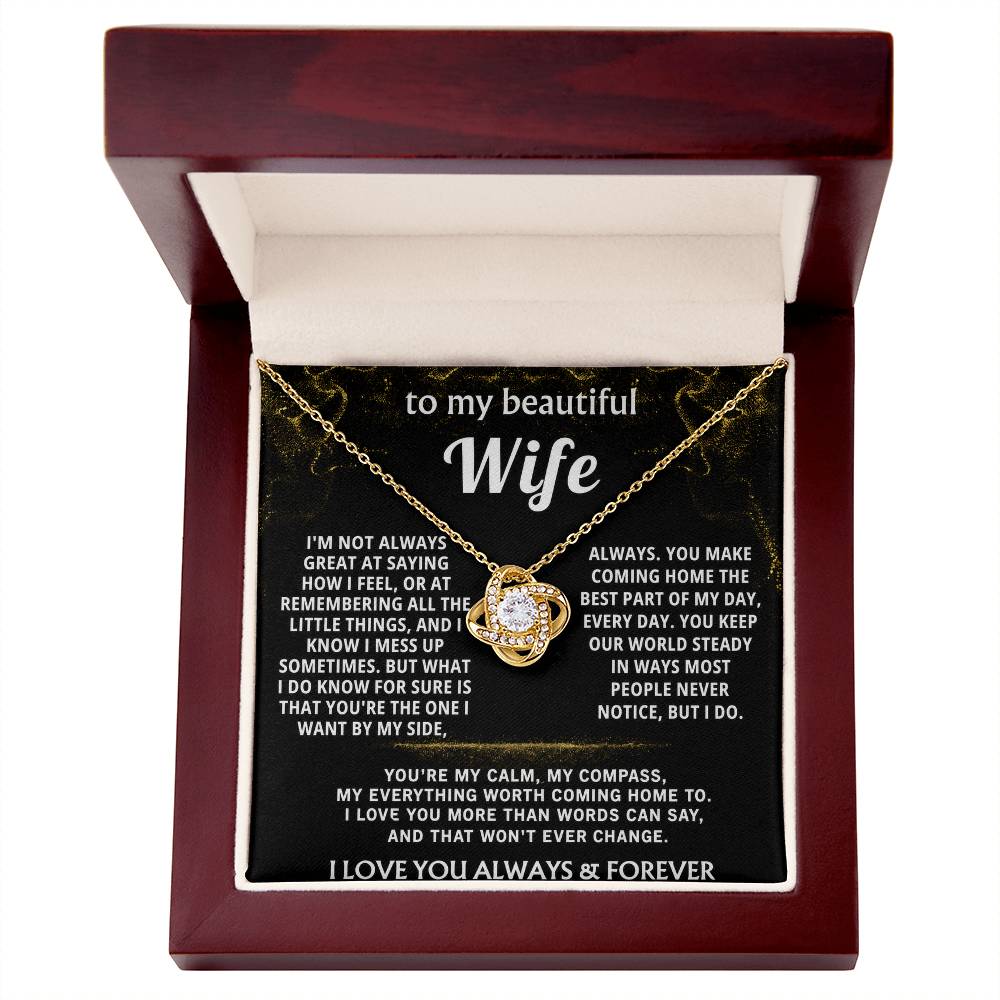 To My Wife Love Knot Necklace
