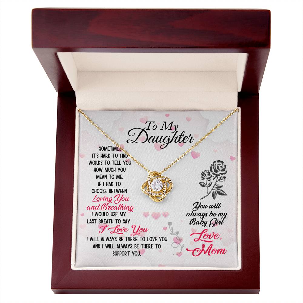 To Daughter Last Breathe Knot Necklace-[Heartfelt Family Gift]