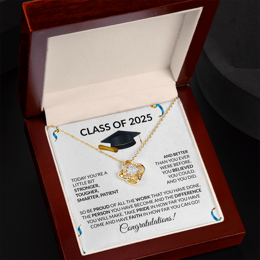 Class of 2025 Graduation Necklace Gift Love Knot-[Heartfelt Family Gift]