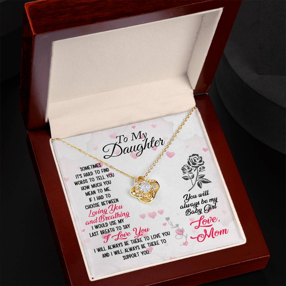 To Daughter Last Breathe Knot Necklace-[Heartfelt Family Gift]