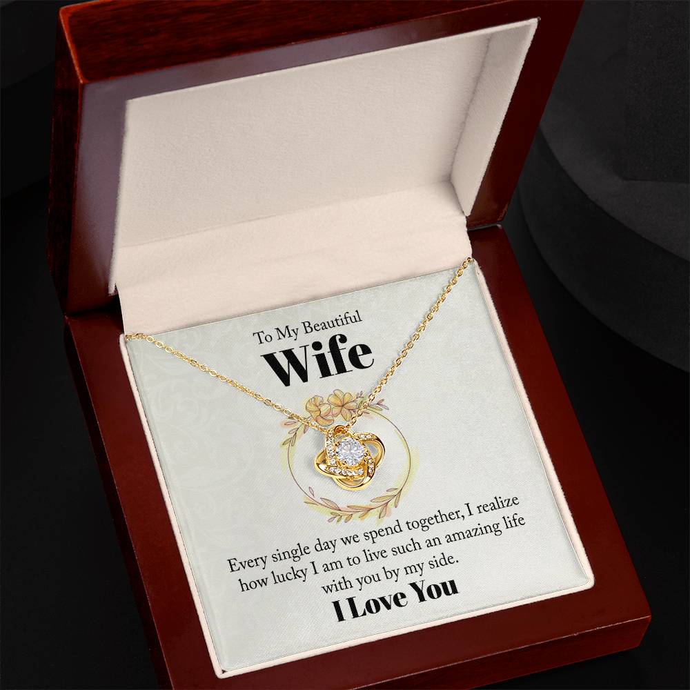 Monogrammed Wife Knot Necklace - Elegant Gift for Her-[Heartfelt Family Gift]