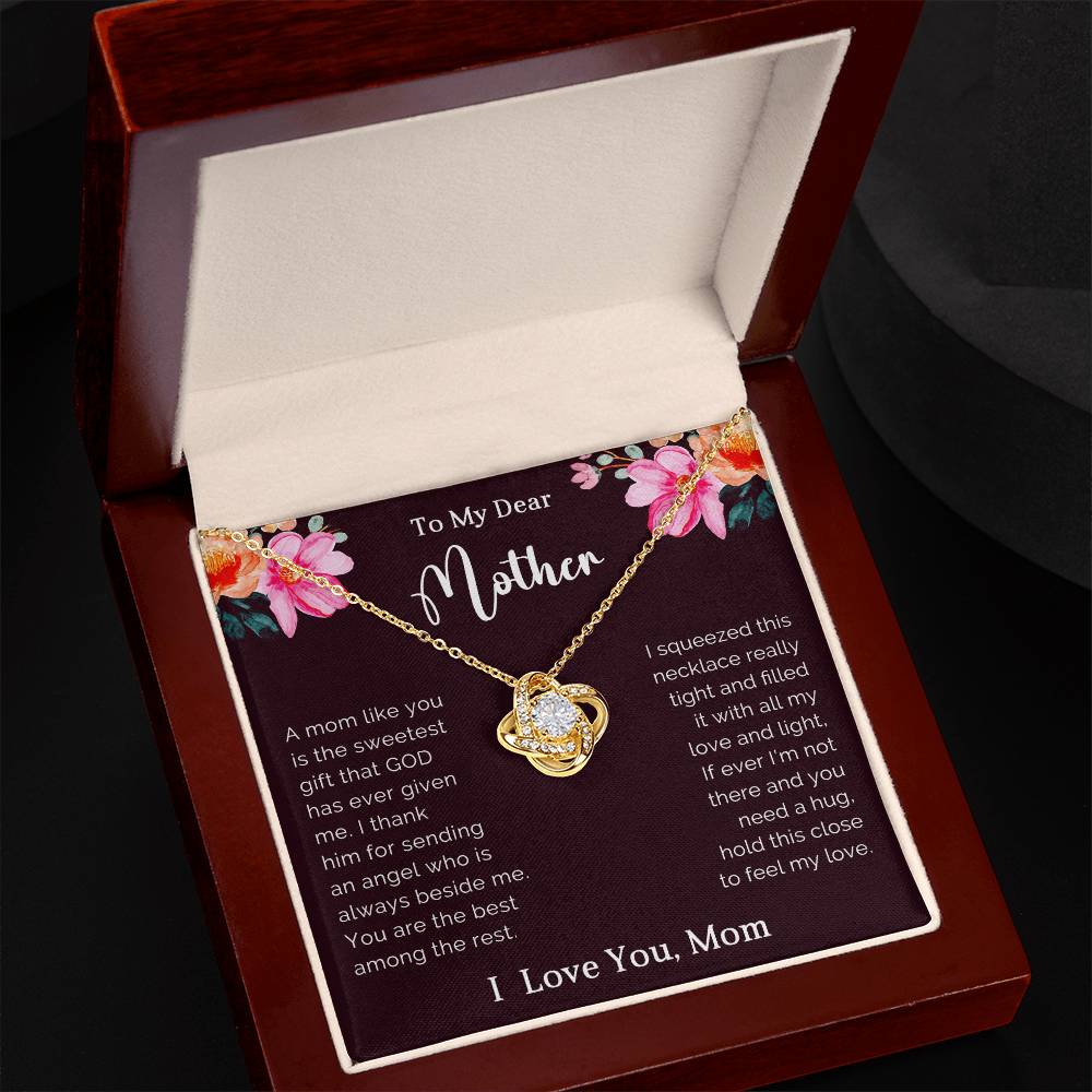 To My Mother Love Knot Necklace Gift