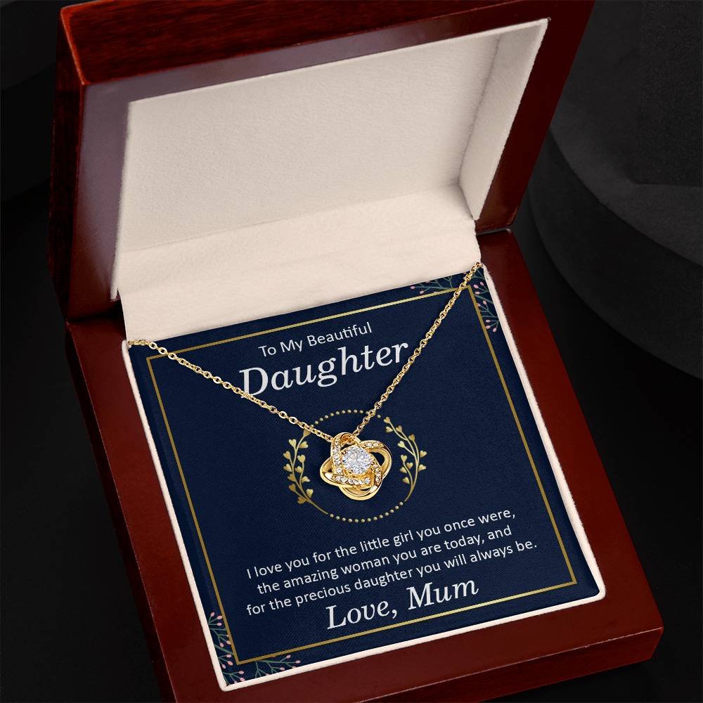 Daughter I Love You Knot Necklace-[Heartfelt Family Gift]