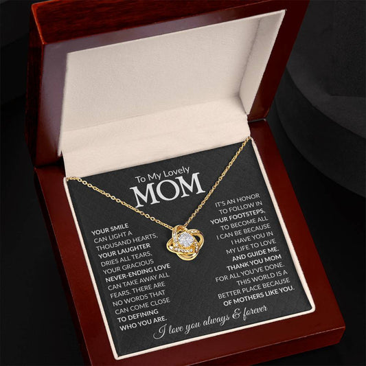 To My Loving Mom Knot Necklace