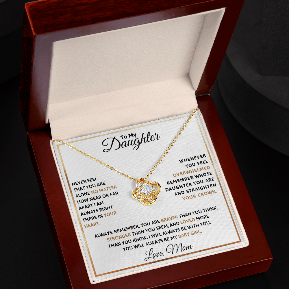 To My Daughter Love Knot Necklace