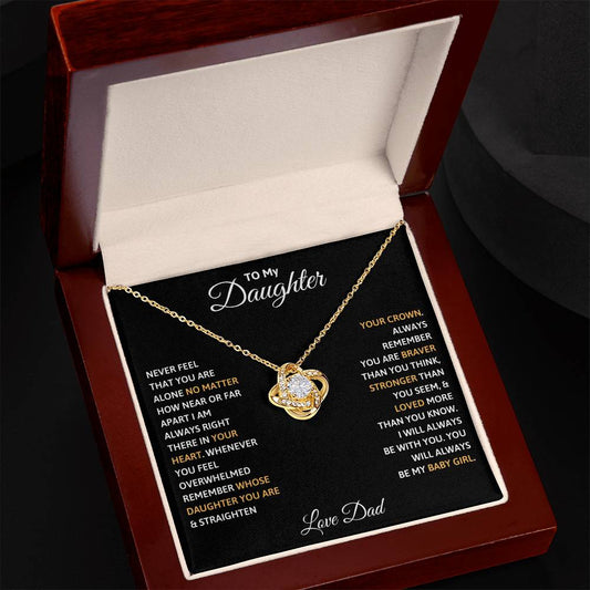 To My Daughter Love Knot Necklace from Dad