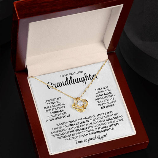 Granddaughter Love Knot Necklace Gift