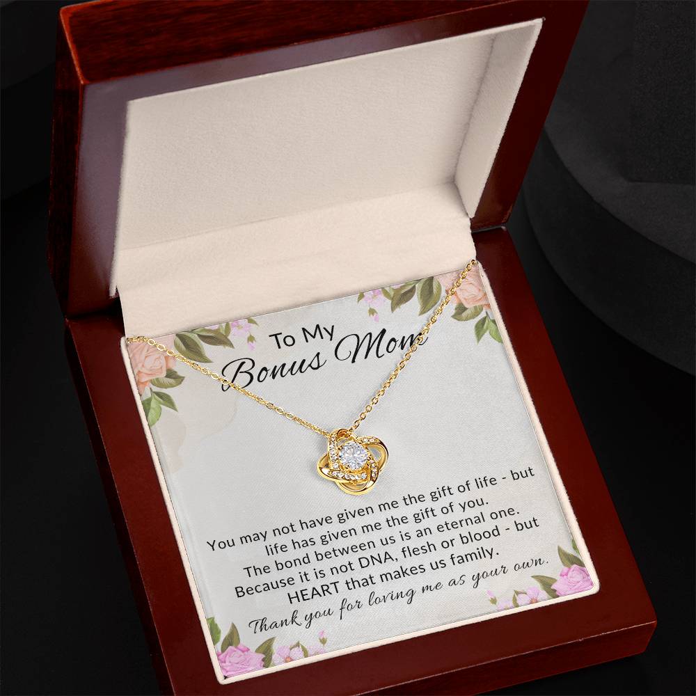 To My Bonus Mom Knot Necklace Gift from Stepdaughter