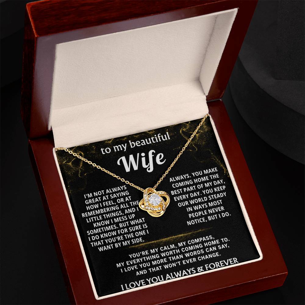 To My Wife Love Knot Necklace