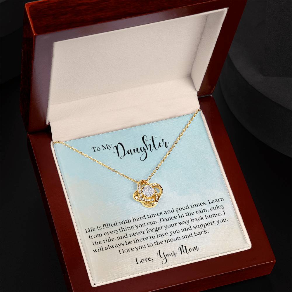 To My Daughter - Learn From Everything- Knot Necklace-[Heartfelt Family Gift]