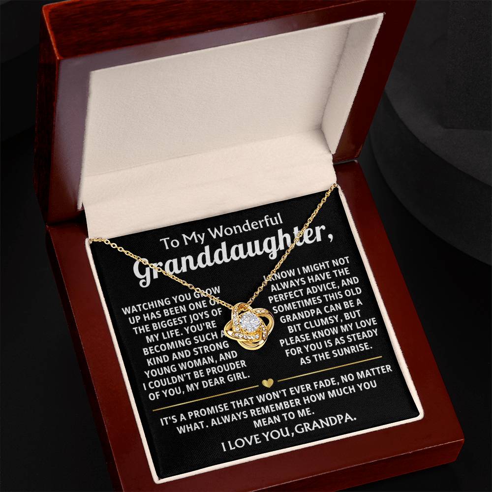 To My Wonderful Granddaughter, My love for you will never fade.