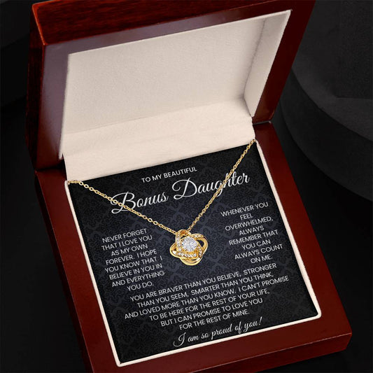 Bonus Daughter Love Knot Necklace Gift