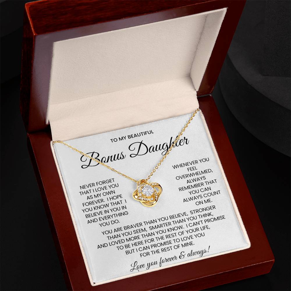 Bonus Daughter Love Knot Necklace Gift