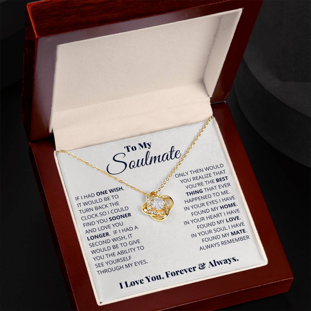 Soulmate I Have Found My Home Love Knot Necklace-[Heartfelt Family Gift]