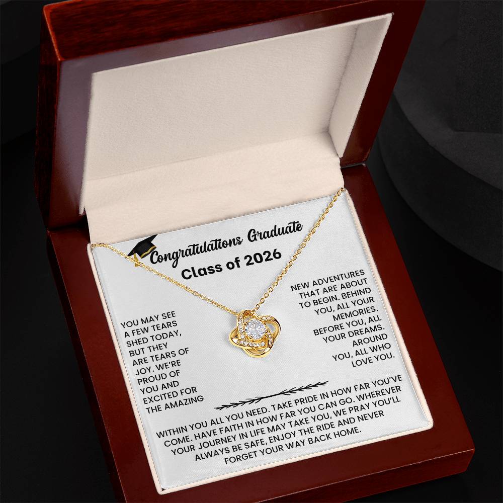 Class of 2026 Graduation Necklace Gift - Love Knot