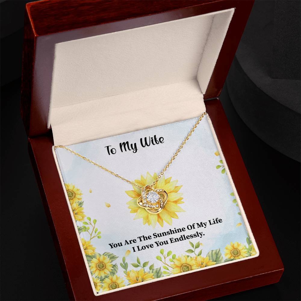 Wife Sunshine Knot Necklace - Elegant and Chic Jewelry for Your Loved One-[Heartfelt Family Gift]