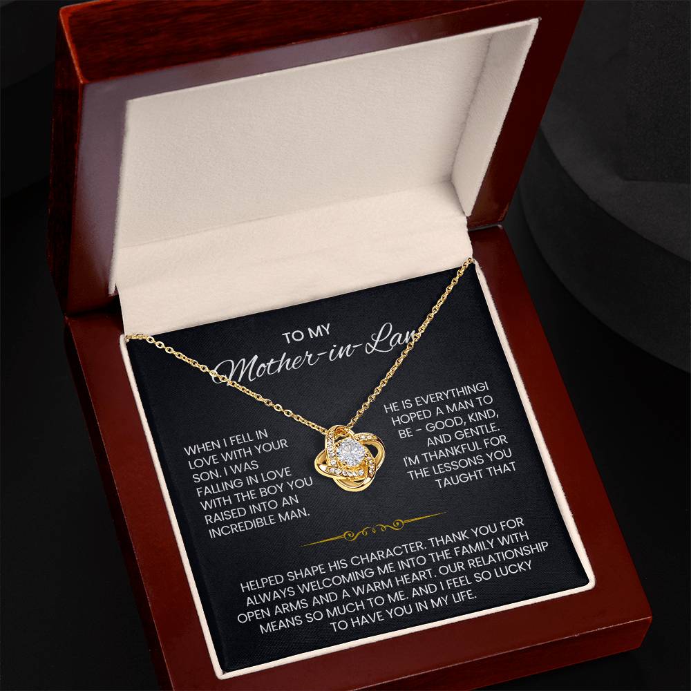 To My Mother in Law Love Knot Necklace