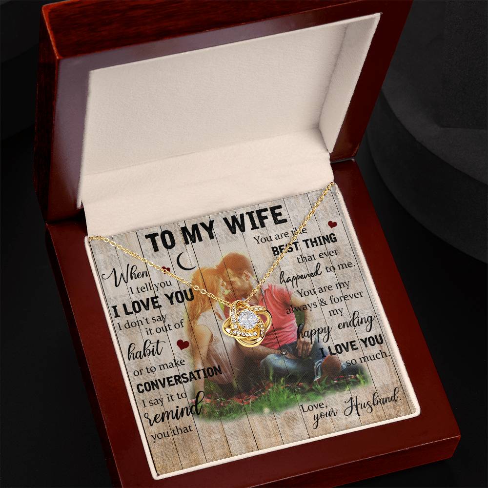 Best Wife Ever Knot Necklace - Thoughtful Gift for Spouse  Customizable Jewelry-[Heartfelt Family Gift]