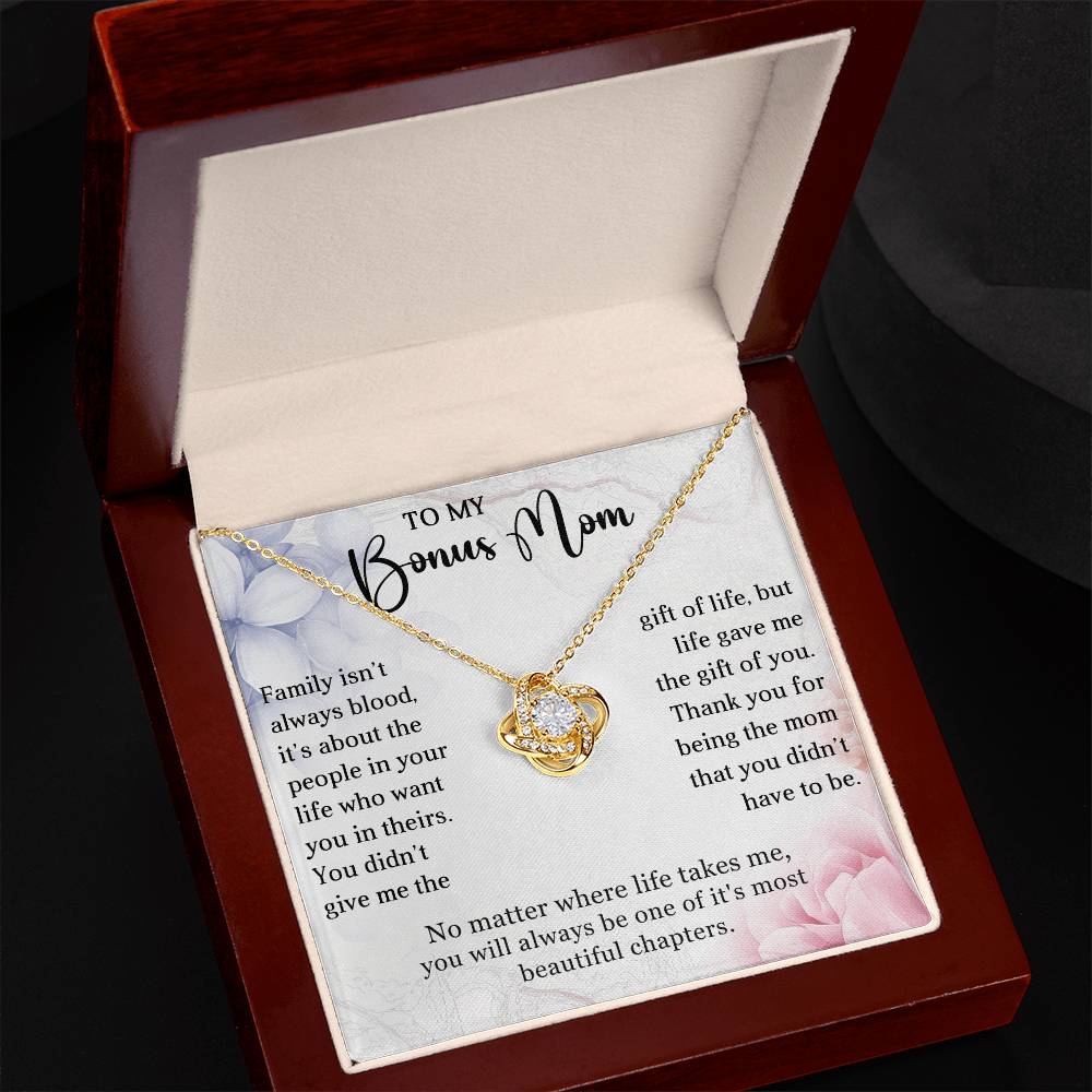 To My Bonus Mom Knot Necklace Gift