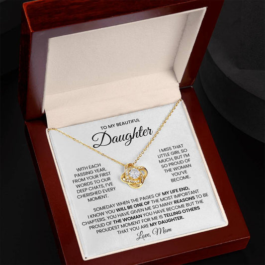Daughter Love Knot Necklace Gift
