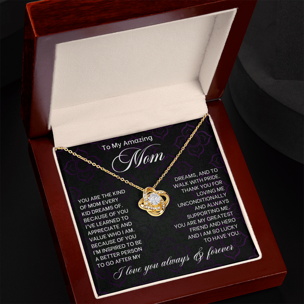To My Mom Love Knot Necklace-[Heartfelt Family Gift]