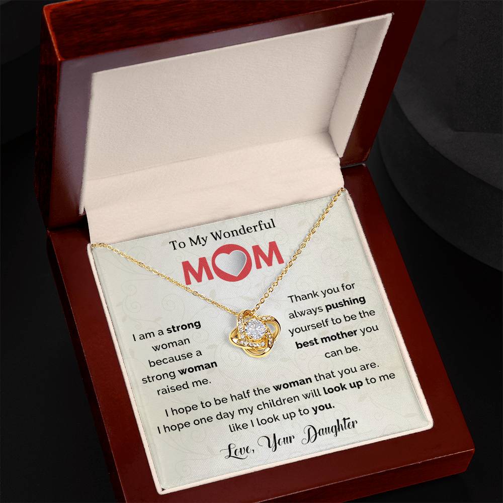 To My Amazing Mom Love Knot Necklace
