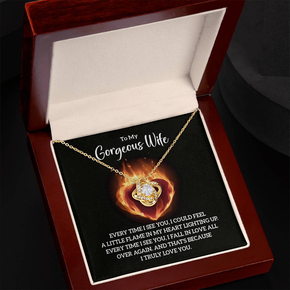Flame Knot Necklace for Wives - Elegant and Personalized Monogrammed Gift-[Heartfelt Family Gift]