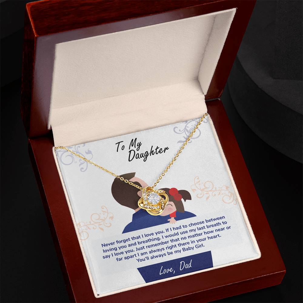 Daughter My Baby Girl Love Knot Necklace-[Heartfelt Family Gift]