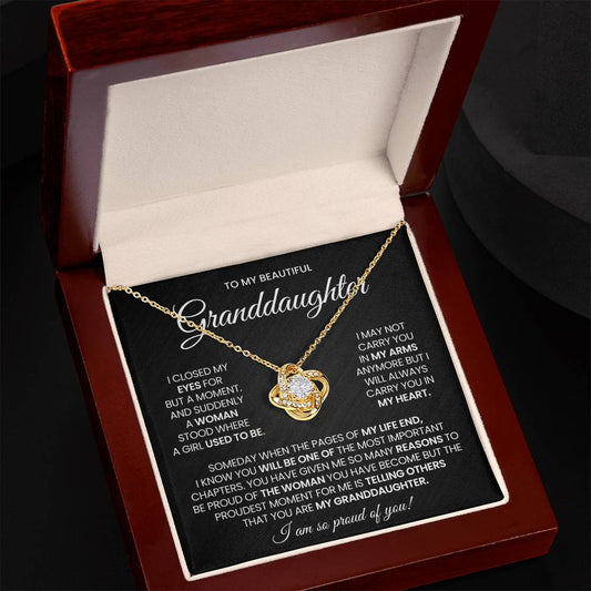 Granddaughter Love Knot Necklace Gift